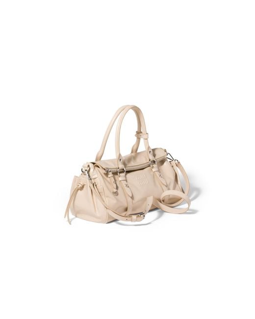 Miu Miu Natural Shiny Leather Handbag