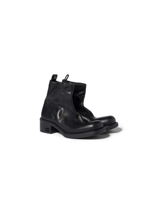 Miu Miu Black Calf Leather Booties