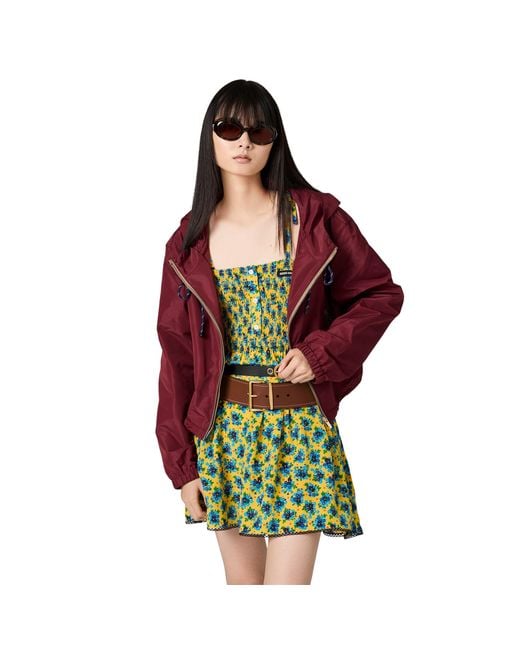 Miu Miu Green Crêpe De Chine Mini-Dress