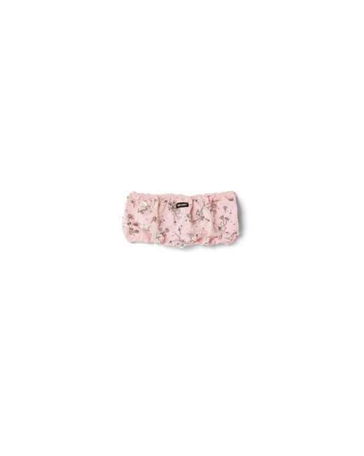 Miu Miu Pink Embroidered Duchesse Bandeau Top