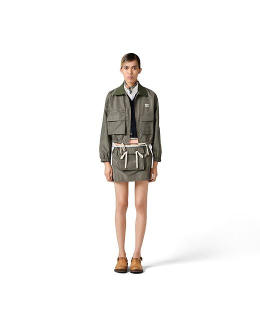 Miu Miu Green Technical Fabric Blouson Jacket