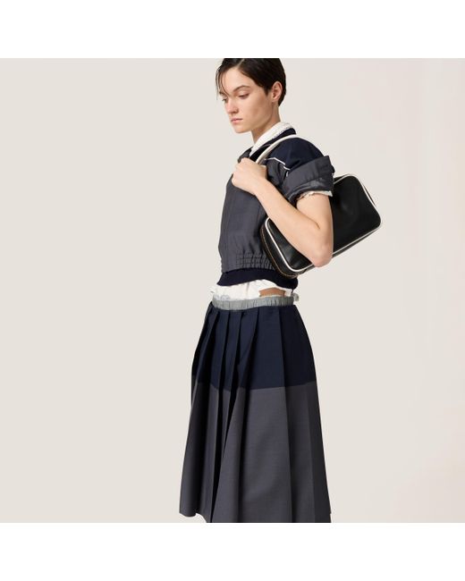 スカート MIU MIU Plisse wool and mohair skirt Miu Miu Plissé wool and mohair skirt | worldclassfashion
