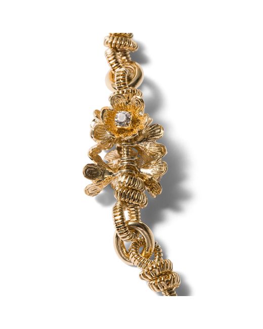Miu Miu White Metal Necklace With Crystals