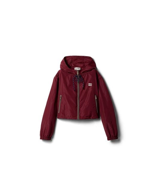 Miu Miu Red Technical Fabric Blouson Jacket