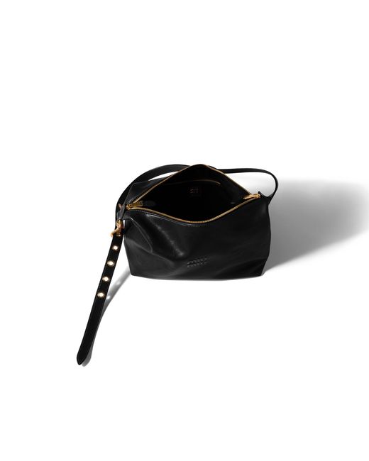 Miu Miu Black Spirit Nappa Leather Bag