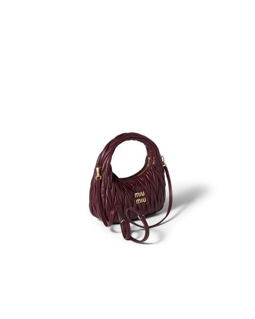 Miu Miu Brown Wander Matelassé Nappa Leather Hobo Bag
