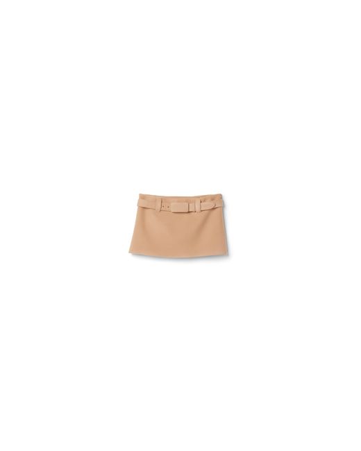 Miu Miu White Waxed Double Wool Miniskirt