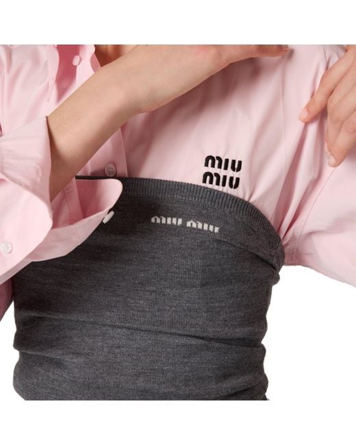 Miu Miu Gray Wool Top