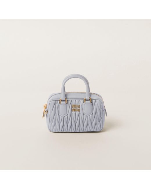 Miu Miu White Arcadie Matelassé Nappa Leather Mini-Bag