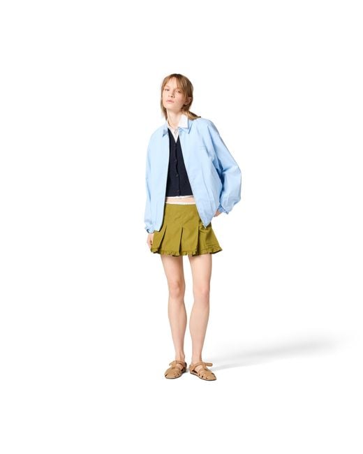 Miu Miu Blue Poplin Blouson Jacket