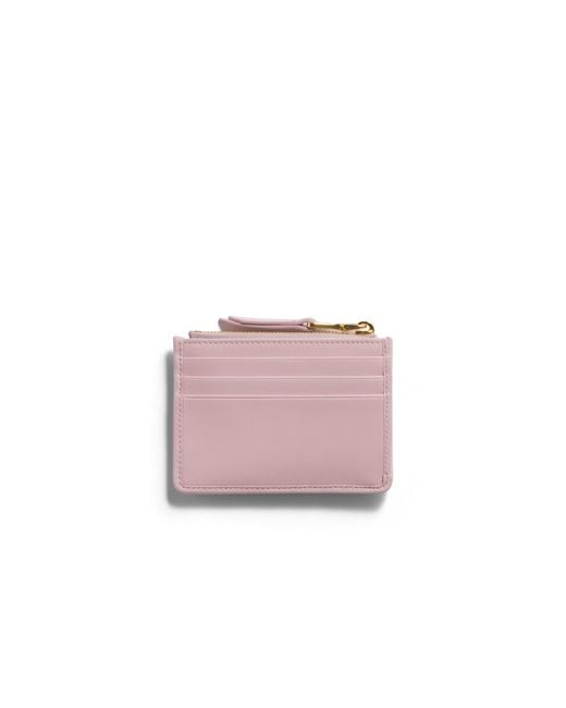 Miu Miu Pink Matelassé Nappa Leather Card Holder