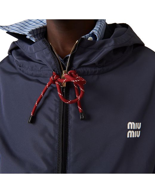 Miu Miu Blue Technical Fabric Blouson Jacket