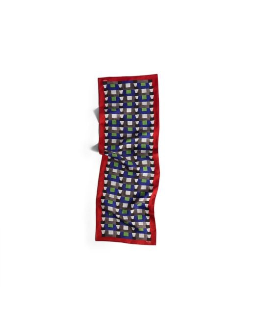Miu Miu Red Printed Silk Scarf