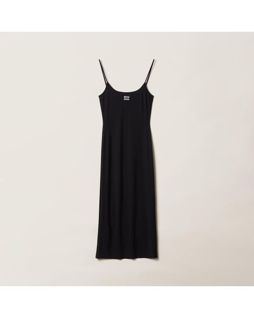 Miu Miu Black Stretch Jersey Dress