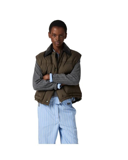 Miu Miu Brown Technical Pongé Down Vest