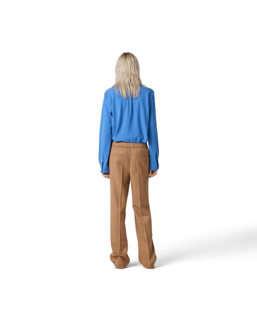 Miu Miu Natural Camel Hair Drawstring Pants