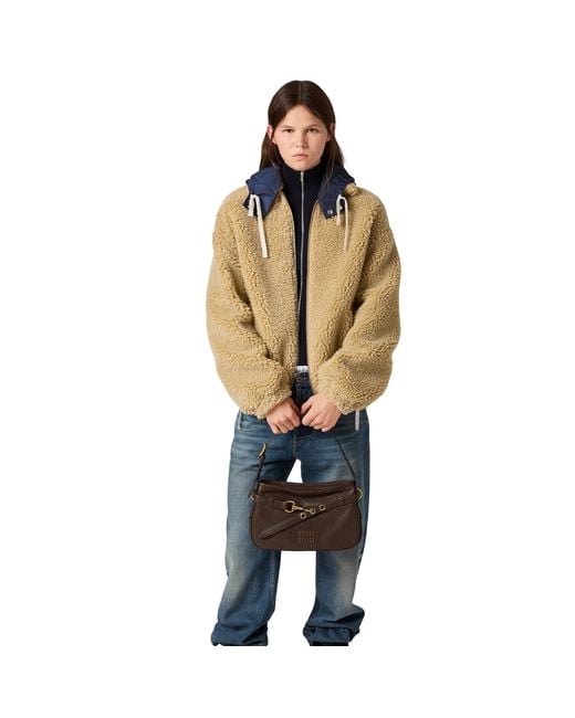 Miu Miu Brown Aventure Nappa Leather Bag