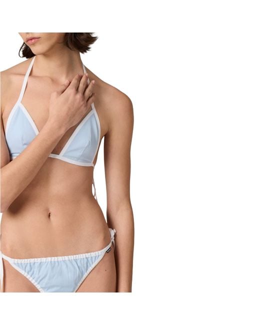 Miu Miu Blue Poplin Bikini Briefs