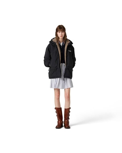 Miu Miu Black Pongé Down Jacket