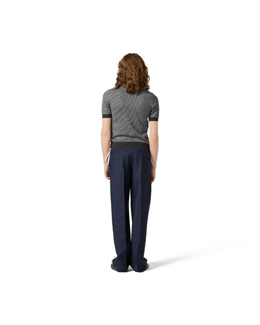 Miu Miu Gray Cashmere And Silk Polo Shirt