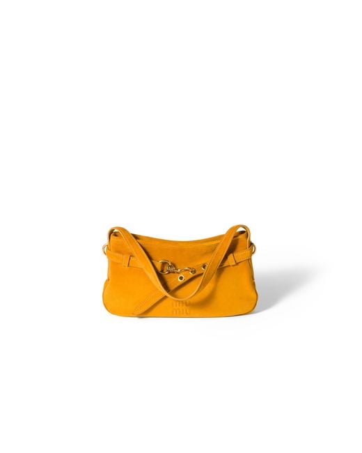 Miu Miu Yellow Aventure Suede Bag
