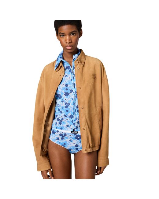 Miu Miu Blue Stretch Fabric Shirt