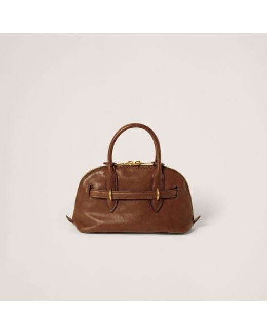 Miu Miu Brown Aventure Nappa Leather Top-Handle Bag