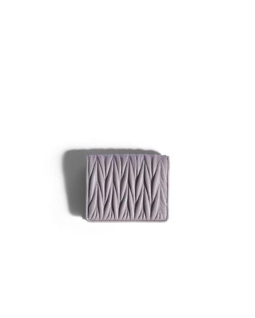 Miu Miu Purple Small Matelassé Nappa Leather Wallet