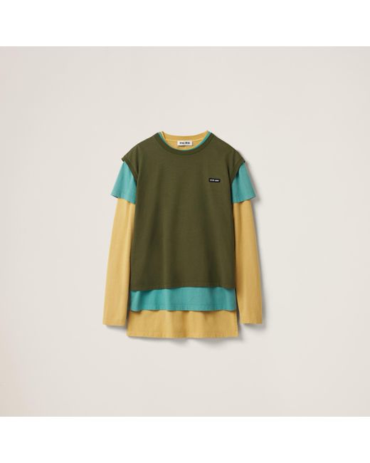 Miu Miu Green Set Of 3 Jersey T-shirts