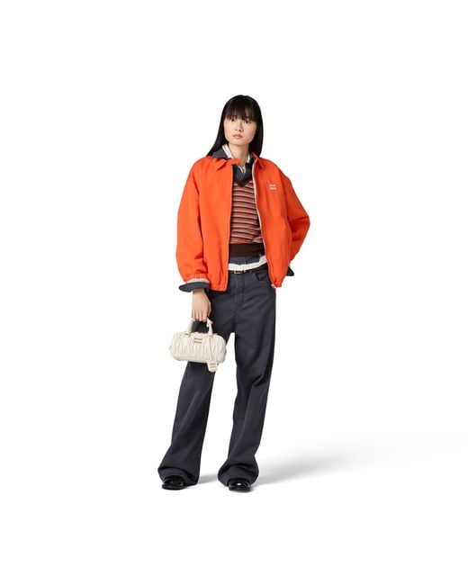 Miu Miu Orange Washed Poplin Blouson Jacket