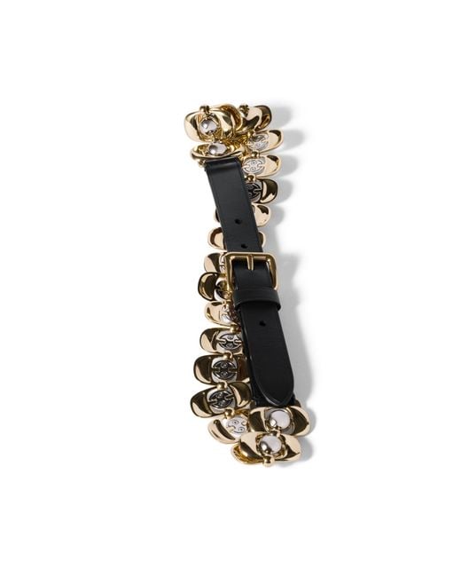 Miu Miu Black Leather And Metal Belt