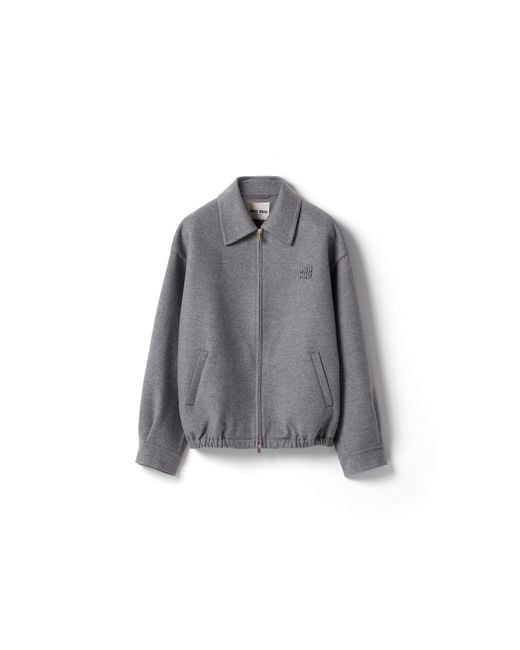 Miu Miu Gray Double Cashmere Blouson Jacket