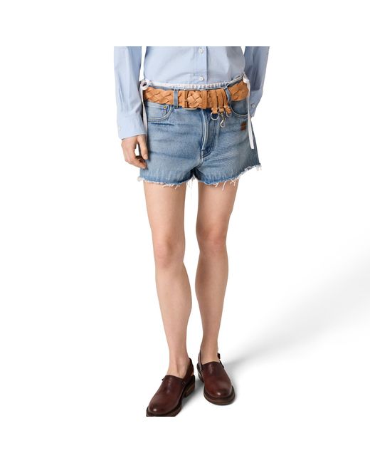 Miu Miu Blue Washed Denim Shorts