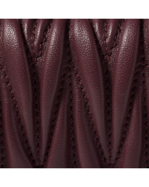 Miu Miu Brown Small Matelassé Nappa Leather Wallet