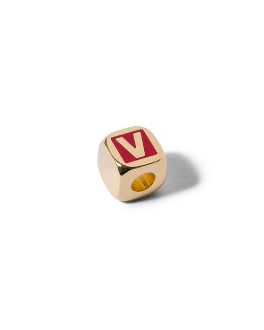 Miu Miu Pink Enameled Metal Dice Charm
