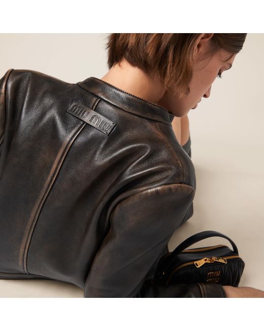 Miu Miu Black Nappa Leather Jacket