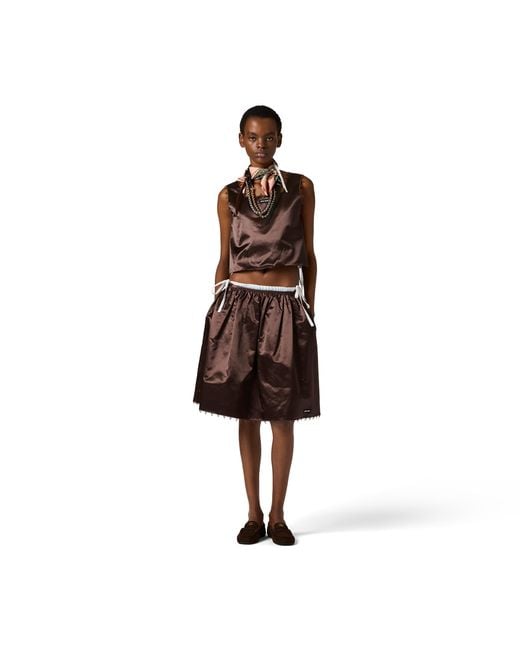 Miu Miu Brown Satin Skirt