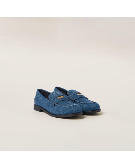 Miu Miu Blue Loafers