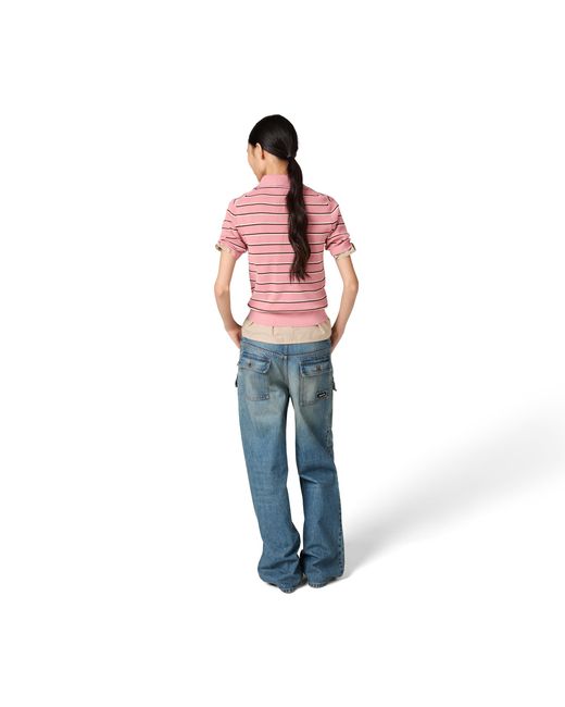 Miu Miu Pink Cotton Knit Polo Shirt