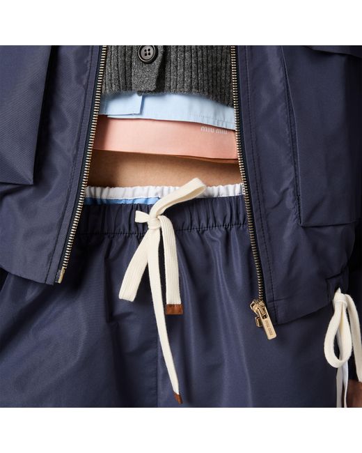 Miu Miu Blue Technical Fabric Bermudas