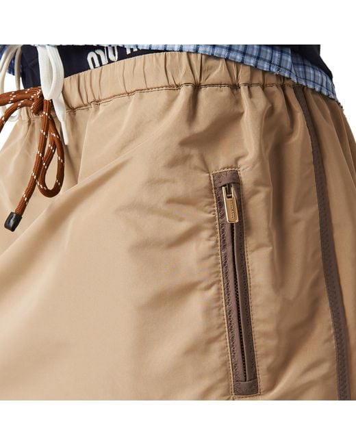 Miu Miu Natural Technical Fabric Miniskirt