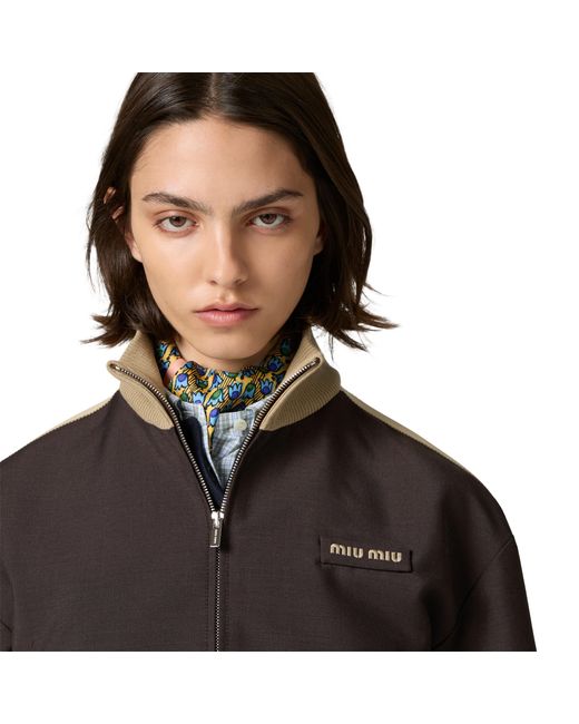 Miu Miu Black Kid Mohair Blouson Jacket