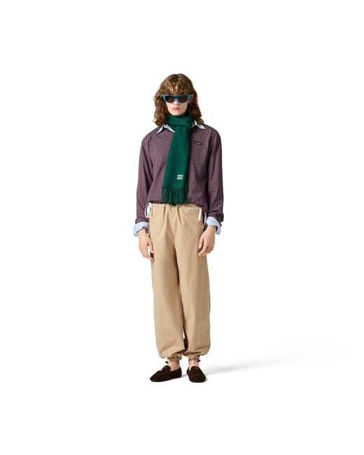 Miu Miu Purple Striped Jersey T-Shirt