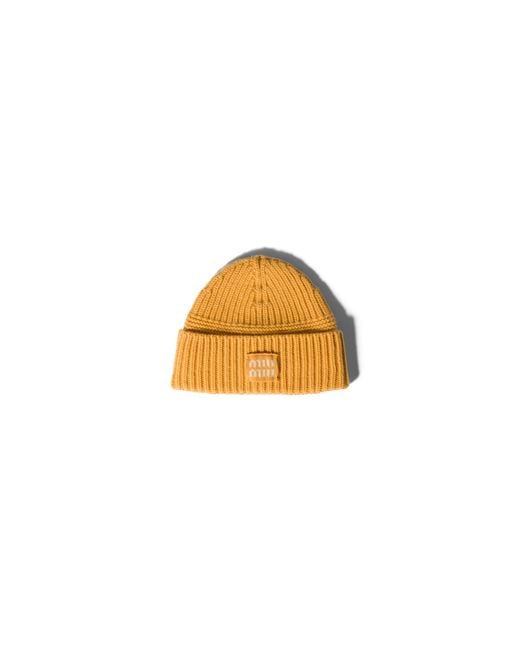 Miu Miu Metallic Wool And Cashmere Beanie
