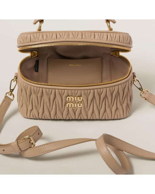 Miu Miu Natural Matelassé Nappa Leather Shoulder Bag
