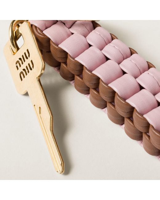 Miu Miu Leather Trick in Natural | Lyst