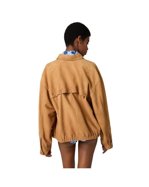 Miu Miu Natural Waxed Suede Blouson Jacket