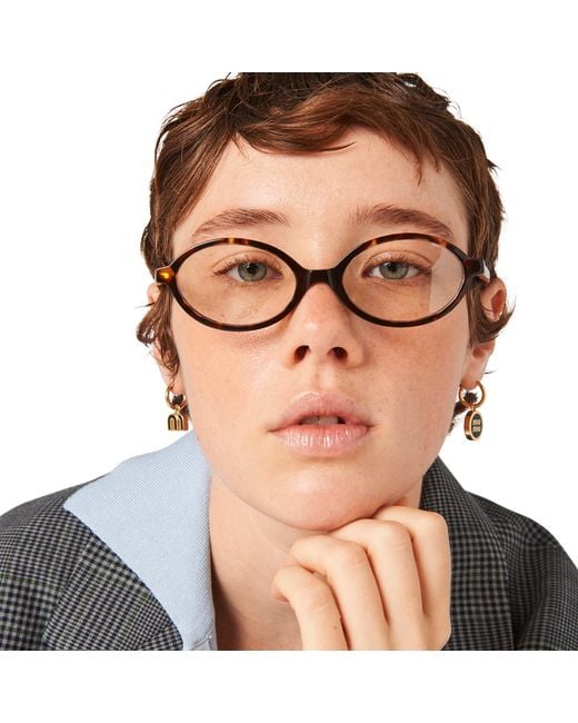 Miu Miu Natural Set Of Enameled Metal Earrings