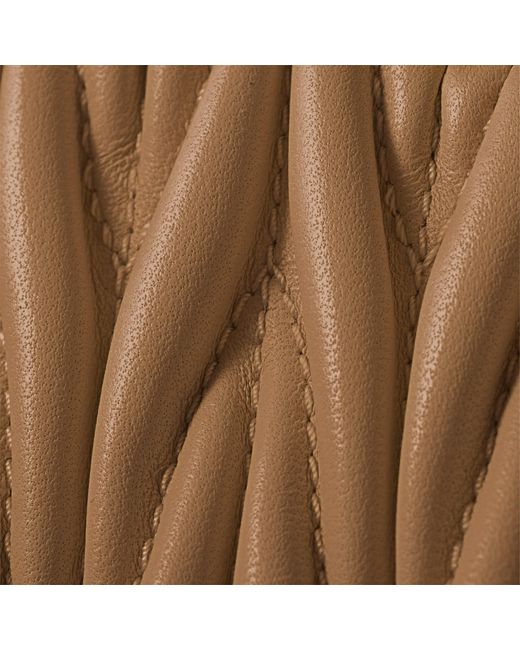 Miu Miu Brown Large Matelassé Nappa Leather Wallet