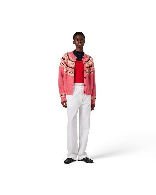 Miu Miu Red Wool Cardigan